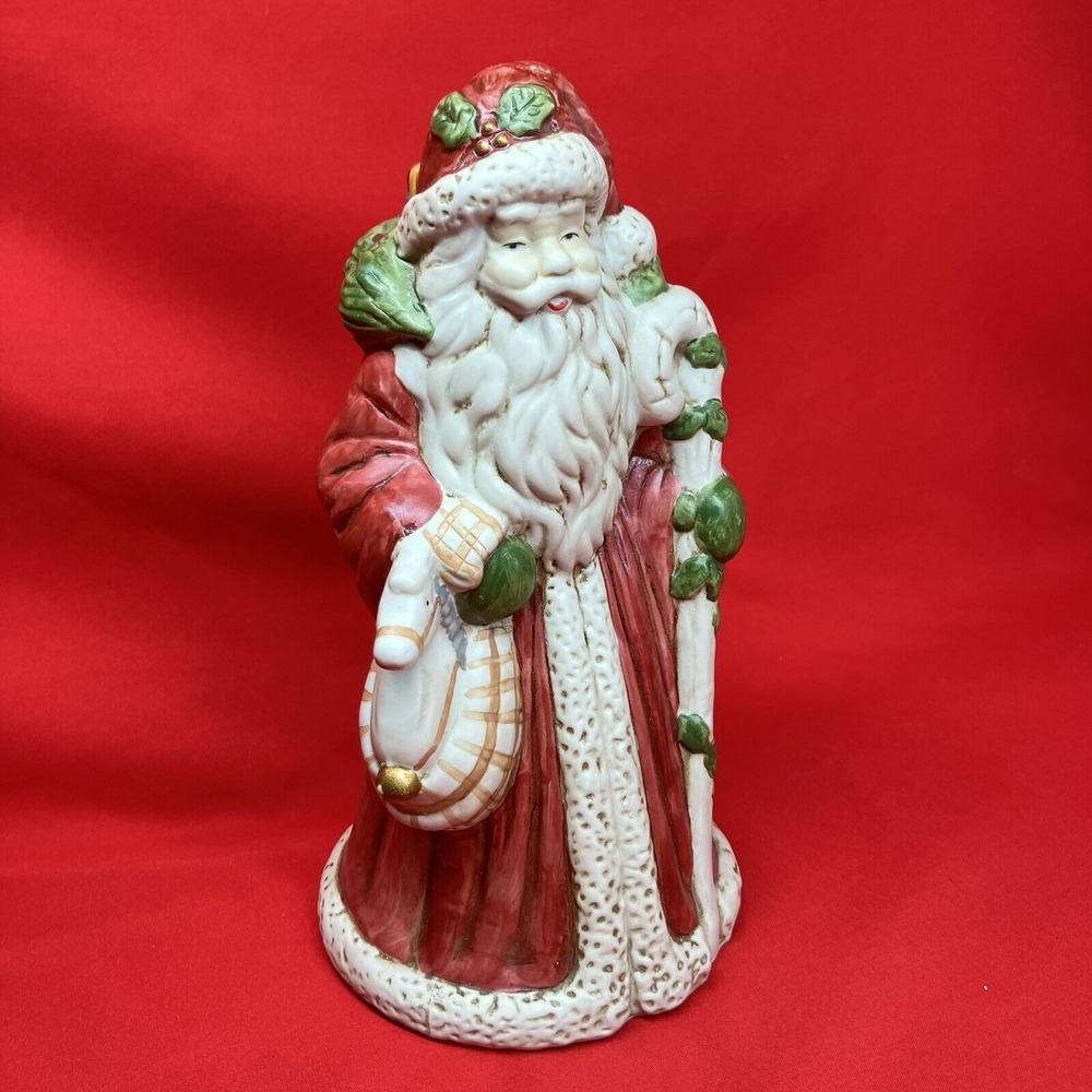 Flambro Ceramic Old World Santa Claus Musical 9" / Christmas Holiday / Music Box